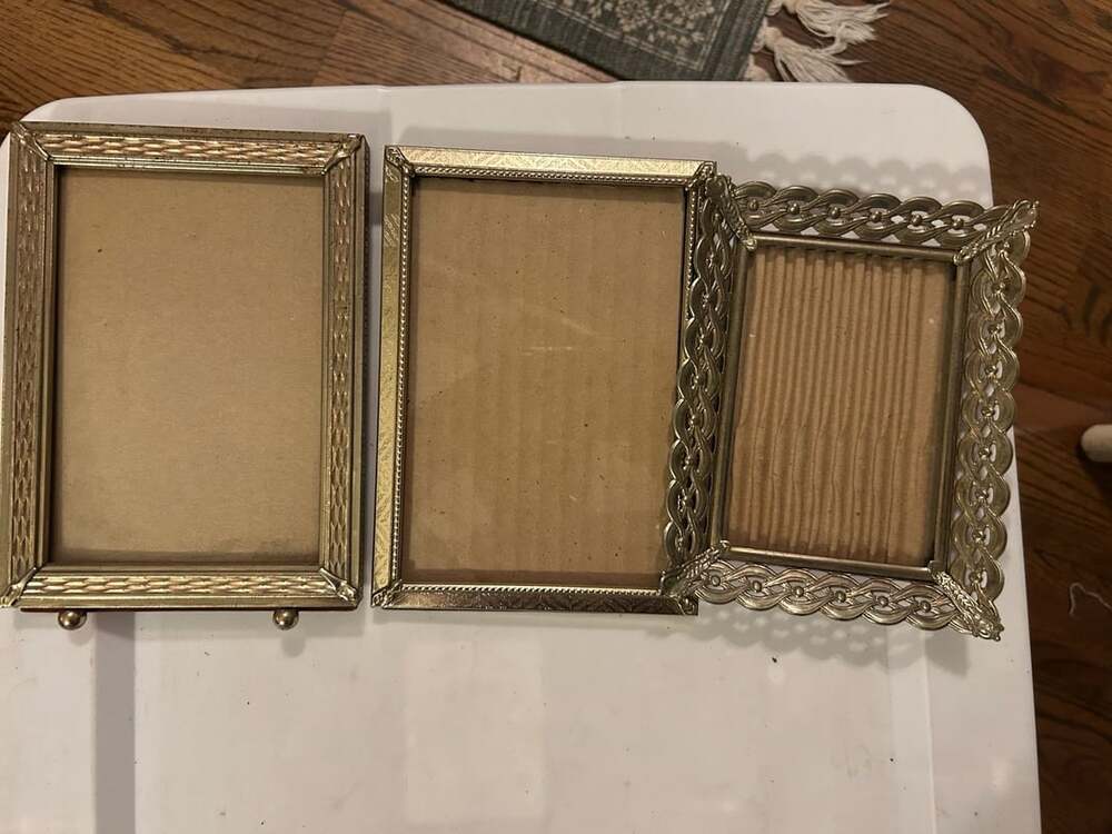 Vintage Ornate Gold Metal Picture Frame Set of 3